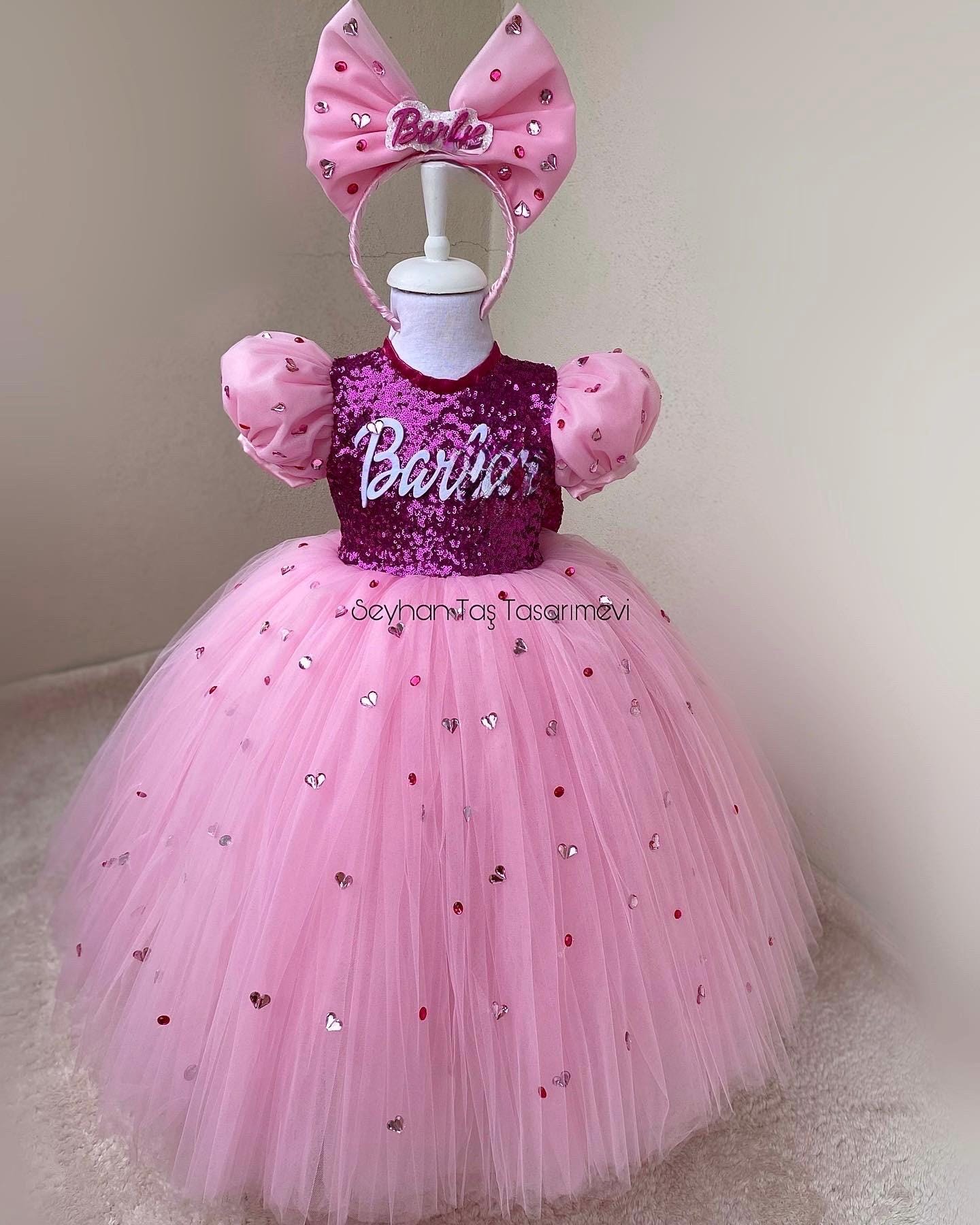 barbie theme party dress Shimmering Heart Barbie Dress, Hot Pink Costume