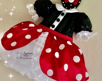 Red Minnie Mouse Dress: Birthday Party Costume