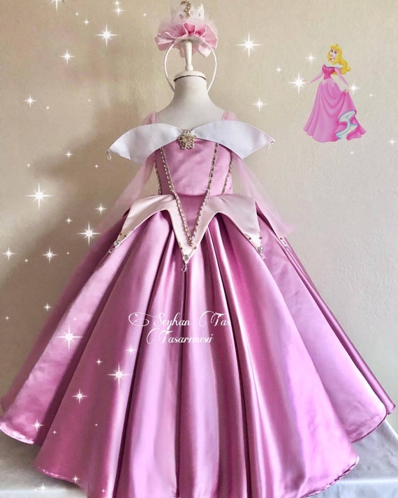 手作りオーロラ姫ドレス：眠れる森の美女のコスチューム、ヘアクリップ