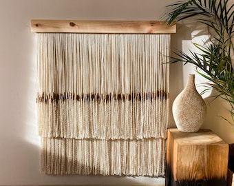 Large Macrame Wall Hanging: Japandi Boho Decor (80x90cm)