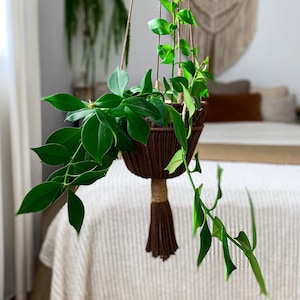Macrame plant hanger, plant hanger macrame, large macrame plant hanger, plant hanger, brown plant hanger, macrame hanger, macrame holder