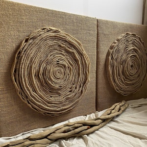 Set of 2 jute wabi sabi wall art, Minimalist wall decor, Neutral minimal wall painting, Japandi wall art, Canvas art, Texture painting boho