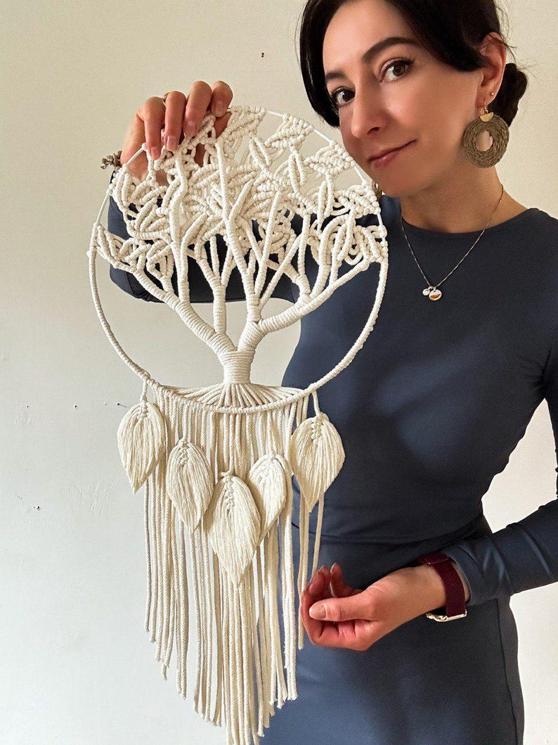 Tree Branch Macrame Macrame Tree of Life Wall Hanging: Boho Japandi Decor - Etsy