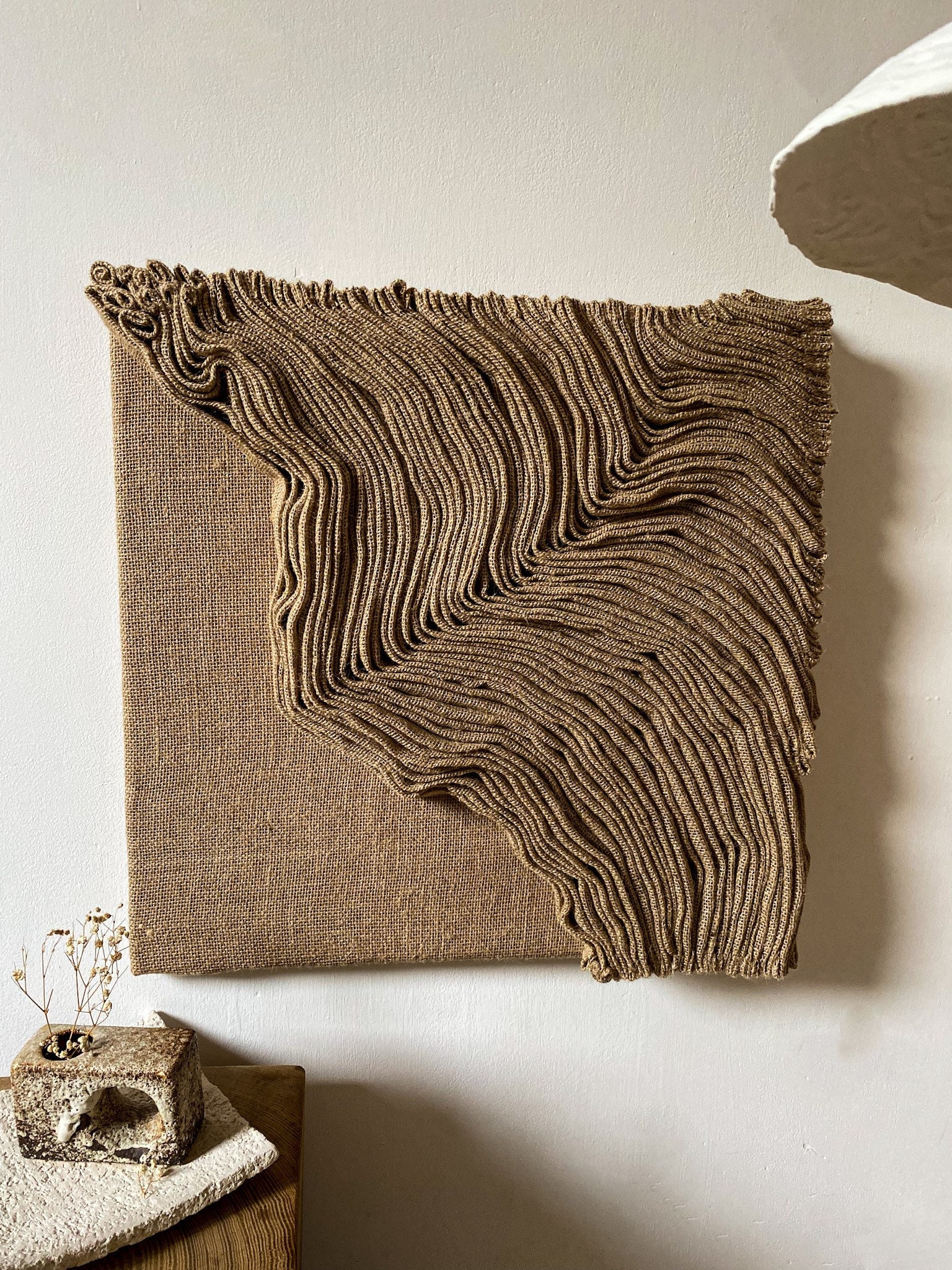 Jute Wabi Sabi Wall Art, Jute Minimalist Wall Art, Neutral Jute Minimal ...