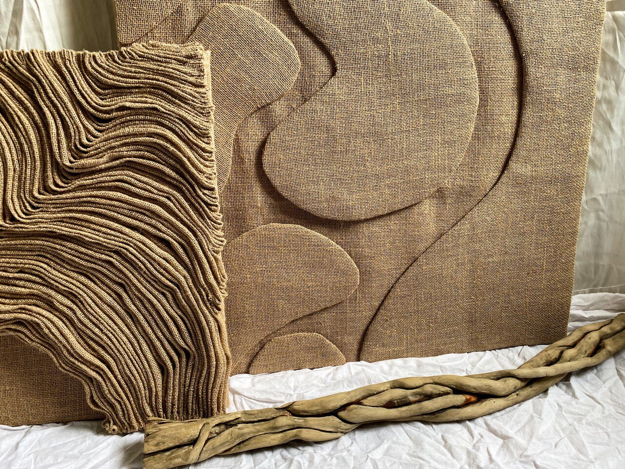 Jute Wabi Sabi Wall Art, Jute Minimalist Wall Decor, Neutral Texture