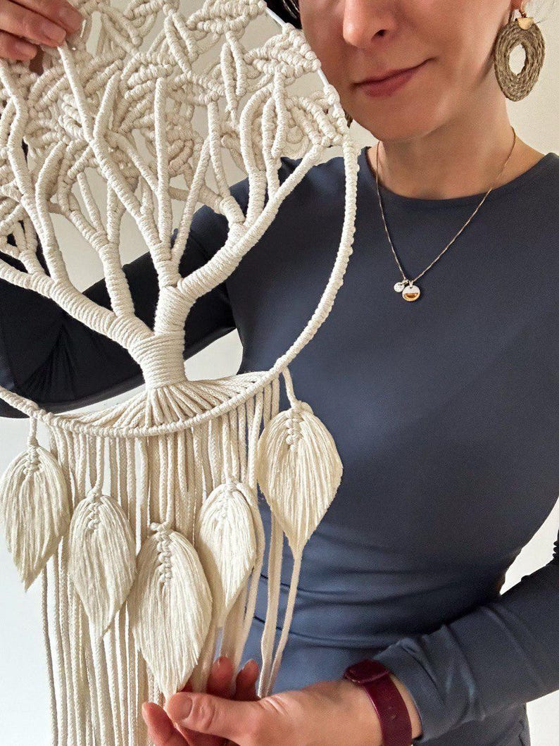 Tree Branch Macrame Macrame Tree of Life Wall Hanging: Boho Japandi Decor - Etsy