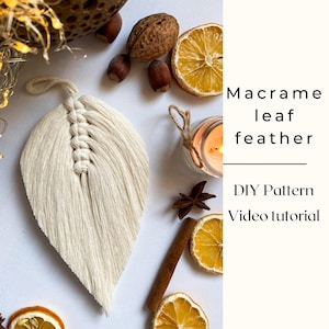 Macrame Feather Video Tutorial: DIY Leaf Pattern (Digital Download)