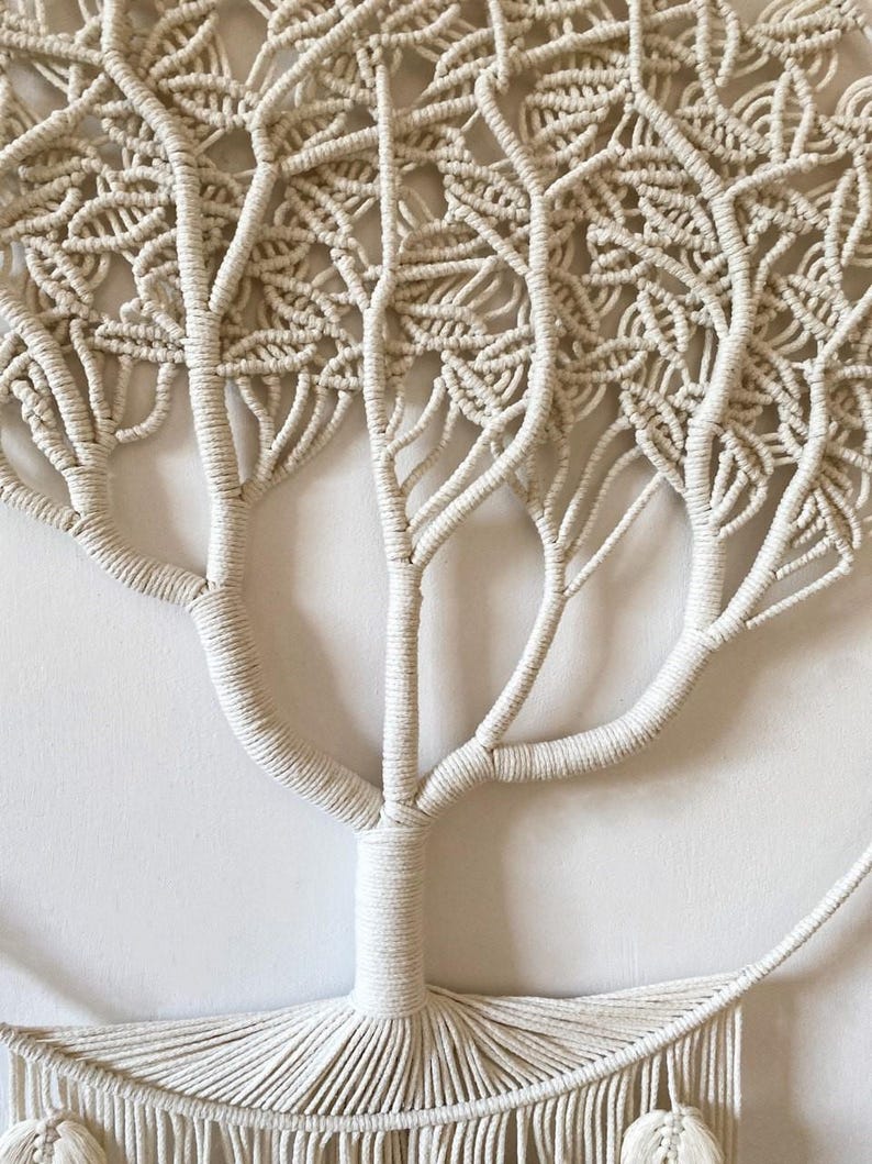 Tree Branch Macrame Large Macrame Tree of Life Wall Hanging, Boho Farmhouse Fiber Art - Etsy
