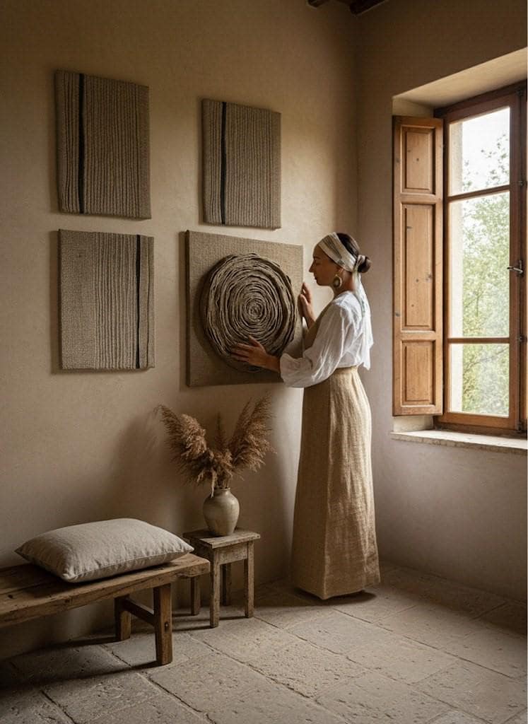 Photo inspiration: Fresh Look at Jute Wabi Sabi Wall Art 3D Textured Minimalist Decor