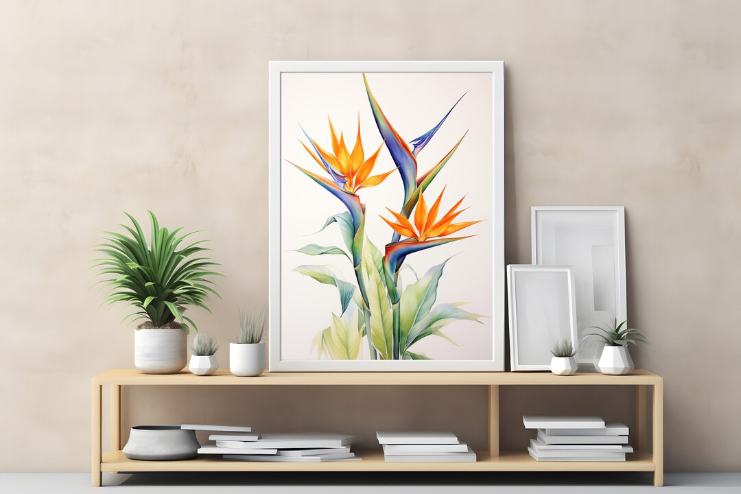 Birds of Paradise Watercolor Print - Tropical Home Decor, Wall Art for ...