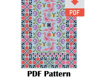 My Secret Garden, Palestinian Embroidery Pattern - Digital Download