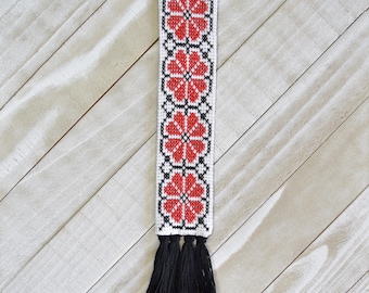Palestinian Embroidery Bookmark - Damask Rose