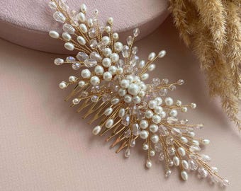 Bridal pearl hair comb – Elegant Wedding Hair Accessory, Classic headpiece for Bride