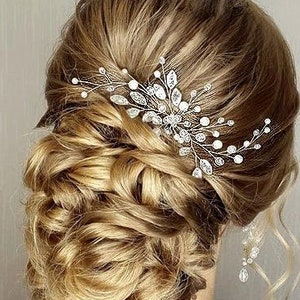 Pearl hair pin ANY COLOR RHINESTONES Bridal hair pins Bridal hair piece Wedding hair pins Decorative hair pins pearl Wedding hair piece
