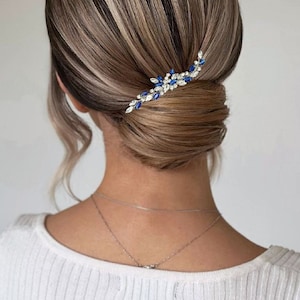 Royal blue hair comb Navy blue hair comb Something Blue hair accessories Navy blue hair piece Blue bridal comb Bridal hair piece