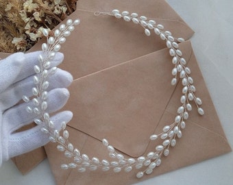 Bridal headband Wedding headband Pearl headband Bridal hair piece Bridal headpiece Wedding headpiece Hair accessories Bridal hair vine