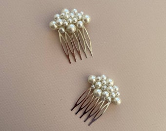 Pearl bridal hair comb | Elegant handmade wedding hair accessory