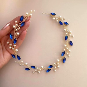 Classic Pearl hair vine | Crystal bridal hair piece | Wedding headpiece image 8