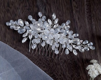 Rhinestone Bridal Hair Comb | Sparkling Wedding Hair Accessory | Silver Crystal hairpiece