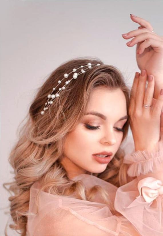 Pearl Bridal Headband | Wedding Headpiece | Elegant Bridal  display picture 1