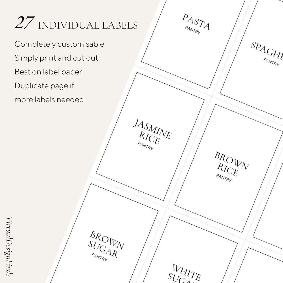 Printable Pantry Labels | Customisable Canva Template | Organised ...
