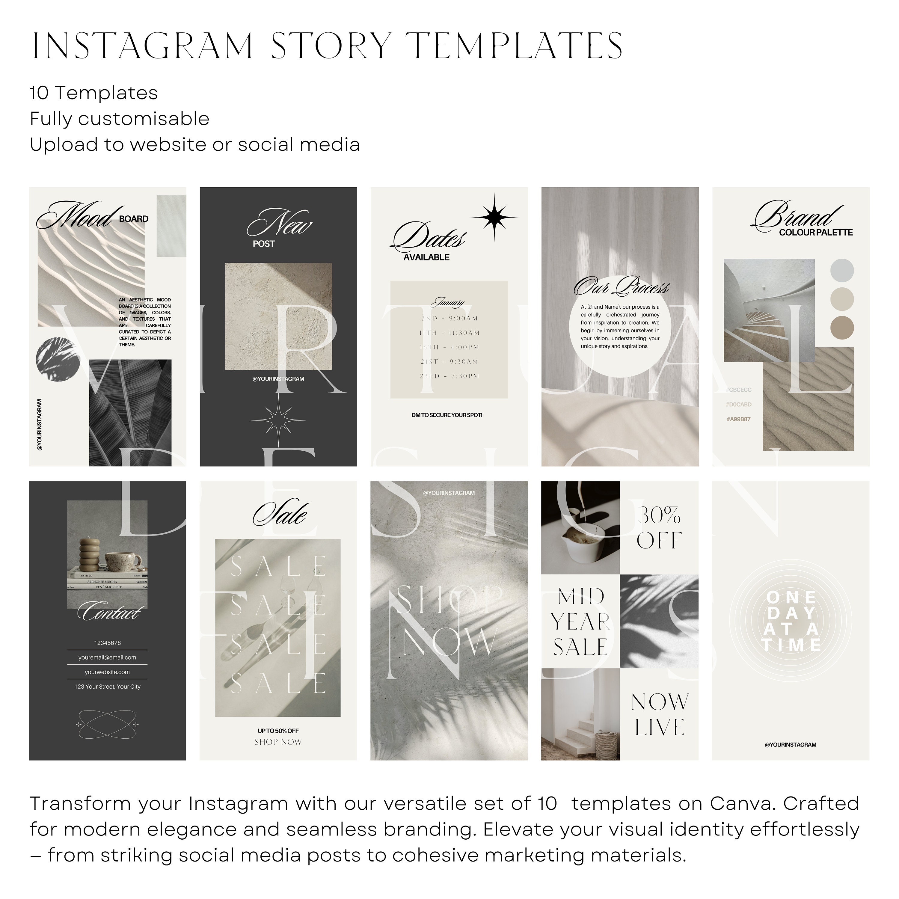 Instagram Story Canva Template | Editable Social Media Graphics ...