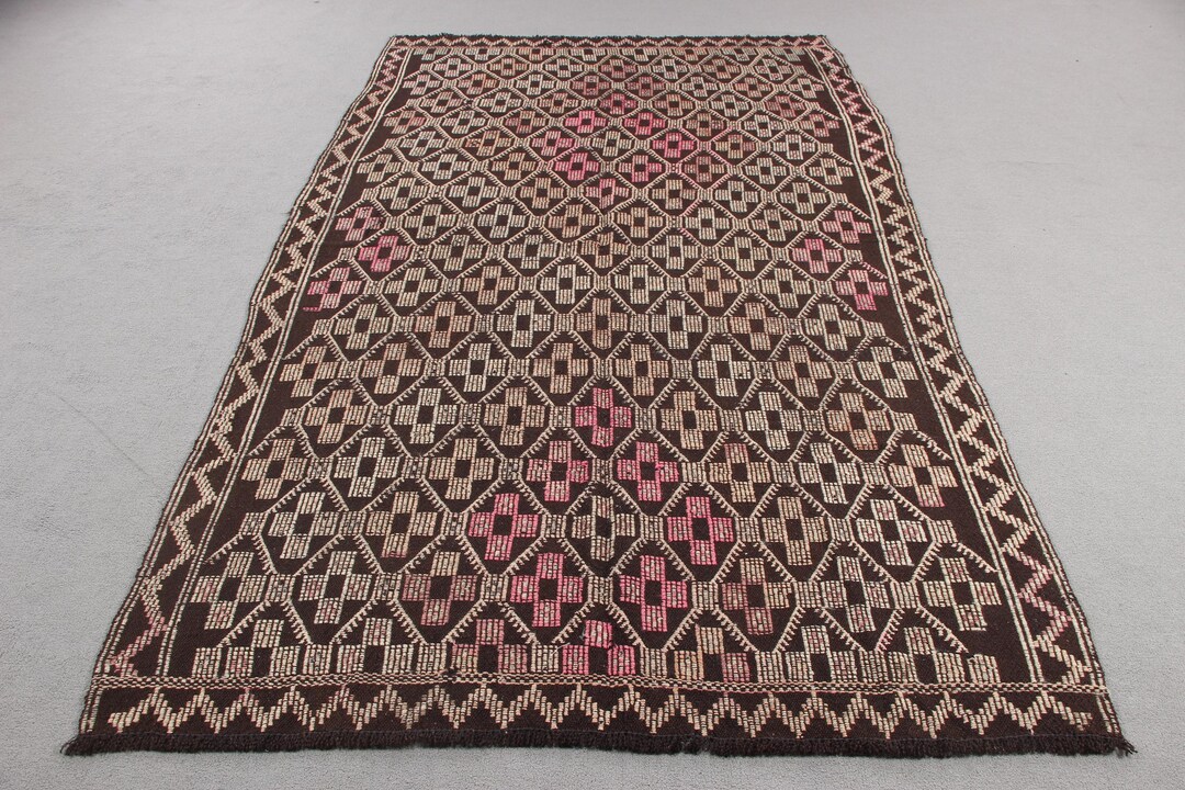 Vintage Kilim, Large Kilim, Turkish Kilim, Embroidered Oushak