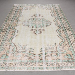Turkish Rug, Vintage Rug, Large Rug, Muted Anatolian Rug, Rugs For Bedroom, 5.8x9.7 ft Beige Rug, Floor Rugs, Vintage Decor,