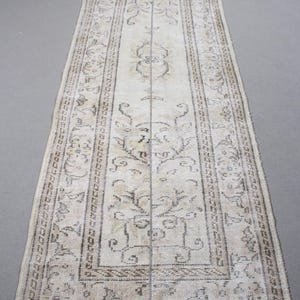 Patchwork Rug, Vintage Rug, Turkish Rug, 3x9 Runner Rug, Antique Rug, Rugs For Corridor, 3.1x9.2 ft Beige Rug, Hand-Knotted Oriental Rug,