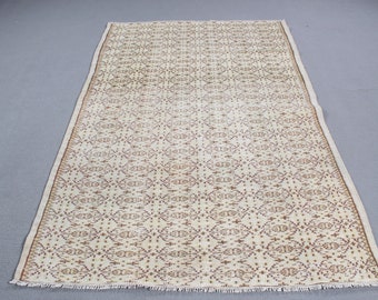 Turkish Rug, Vintage Rug, Area Rug, Antique Rug, Rugs For Indoor, 4.8x7.2 ft Beige Rug, Wool Rugs, Vintage Area Rug,