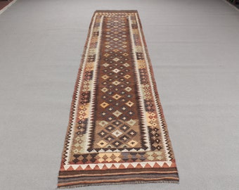 Runner Kilim, Vintage Kilim, Turkish Kilim, Geometric Anatolian Kilim, Rugs For Corridor, Beige Stair Kilim, Organic Kilim, Kitchen Kilim,