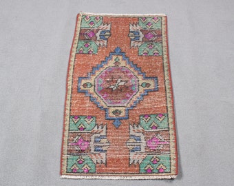 Small Rug, Vintage Rug, Turkish Rug, Oushak Rug, Rugs For Door Mat, 1.7x2.9 ft Red Rug, Anatolian Rugs, Small Wool Rug,