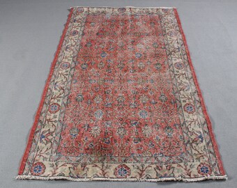 Area Rugs, Turkish Rug, Vintage Rug, Antique Rugs, Rugs For Bedroom, 3.9x6.2 ft Orange Rug, Anatolian Rug, Turkish Area Rug,