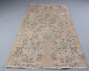 Turkish Rug, Area Rug, Vintage Rug, Anatolian Rug, Rugs For Living Room, 4.4x7.5 ft Green Rug, Antique Rugs, Turkish Area Rug,