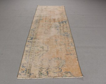 Vintage Rug, Runner Rug, Turkish Rug, Faded Oushak Rug, Rugs For Hallway, 2.7x8.2 ft Brown Rug, Oriental Rugs, Boho Rug Runner,