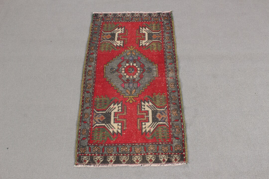 Turkish Rug Small Turkish Rug, Small Rug, Vintage Rug, Oushak Rugs, Rugs for Bathroom, 1 ...