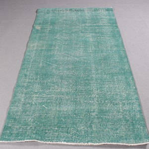 Area Rugs, Turkish Rug, Vintage Rug, Anatolian Rug, Rugs For Area, 3.7x6.9 ft Green Rug, Cool Rug, Vintage Area Rug,