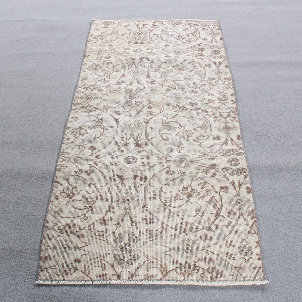 Small Rug, Vintage Rug, Turkish Rug, Antique Rug, Rugs For Car Mat, 2.5x5 ft Beige Rug, Moroccan Rug, Modern Bath Mat,