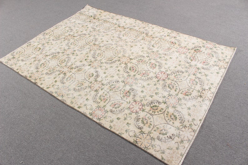 Turkish Rug, 5x7 Area Rug, Vintage Rug, Muted Anatolian Rug, Rugs for