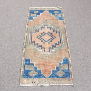 2x4 Small Rug, Turkish Rug, Vintage Rug, Oushak Rugs, Rugs For Entry, 1.6x3.3 ft Brown Rug, Vintage Turkish Rug, Handmade Small Wool Rug
