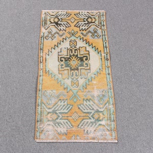 Vintage Rug, 2x3 Small Rugs, Turkish Rug, Antique Rugs, Rugs For Bathroom, 1.3x2.7 ft Yellow Rug, Boho Chic Turkish Rug, Handmade Rug