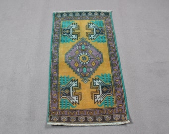 Turkish Rug, Small Rug, Vintage Rug, Anatolian Rug, Rugs For Kitchen, 1.7x3.1 ft Yellow Rug, Kitchen Rugs, Turkish Rug Small,