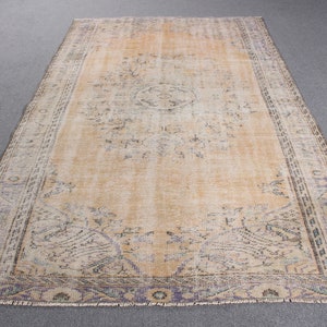 Turkish Rug, Vintage Rug, 6x10 Large Rugs, Muted Anatolian Rug, Rugs For Dining Room, 5.4x9.2 ft Orange Rug, Luxury Vintage Wool Area Rug,
