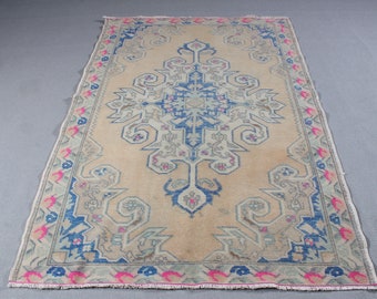 Area Rugs, Turkish Rug, Vintage Rug, Antique Rug, Rugs For Bedroom, 4.6x6.9 ft Blue Rug, Floor Rugs, Turkish Area Rug,