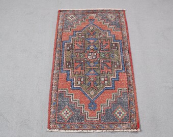 Small Rugs, Turkish Rug, Vintage Rug, Oushak Rug, Rugs For Nursery, 1.9x3.2 ft Red Rug, Kitchen Rug, Tribal Turkish Rug,