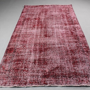 Vintage Rug, Large Rug, Turkish Rug, Oushak Rugs, Rugs For Bedroom, 4.9x8.8 ft Red Rug, Anatolian Rug, Large Vintage Rug,