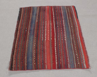 Small Kilim, Striped Oushak Kilim, Turkish Kilim, Vintage Kilim, Rugs For Entry, Anatolian Red Kilim, Decorative Kilim, Wall Hanging Kilim,