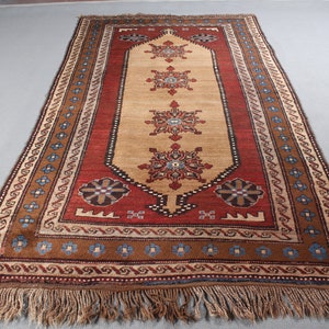 Turkish Rug, Large Rug, Vintage Rug, Anatolian Rug, Rugs For Living Room, 5.4x9.7 ft Brown Rug, Oushak Rug, Vintage Decor,