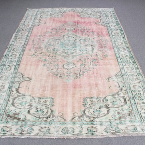Turkish Rug, 6x9 Large Rug, Vintage Rug, Antique Anatolian Rug, Rugs For Salon, 5.3x8.5 ft Beige Rug, Oriental Rug, Large Oushak Rug,
