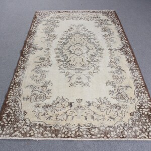 Turkish Rug, Vintage Rug, 4x7 Area Rug, Oushak Rug, Rugs For Living Room, 3.9x6.8 ft Beige Rug, Authentic Turkish Rug, Large Salon Rug